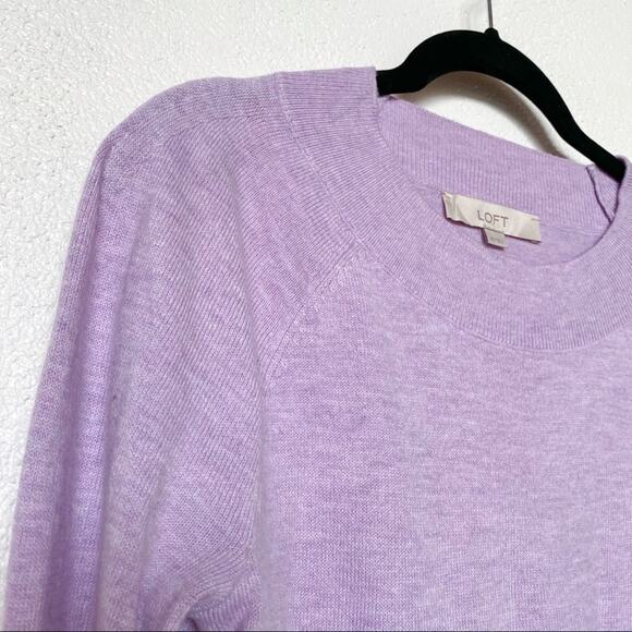 LOFT Ribbed Neck Lavender Pullover Sweater Size XS - Picture 3 of 7